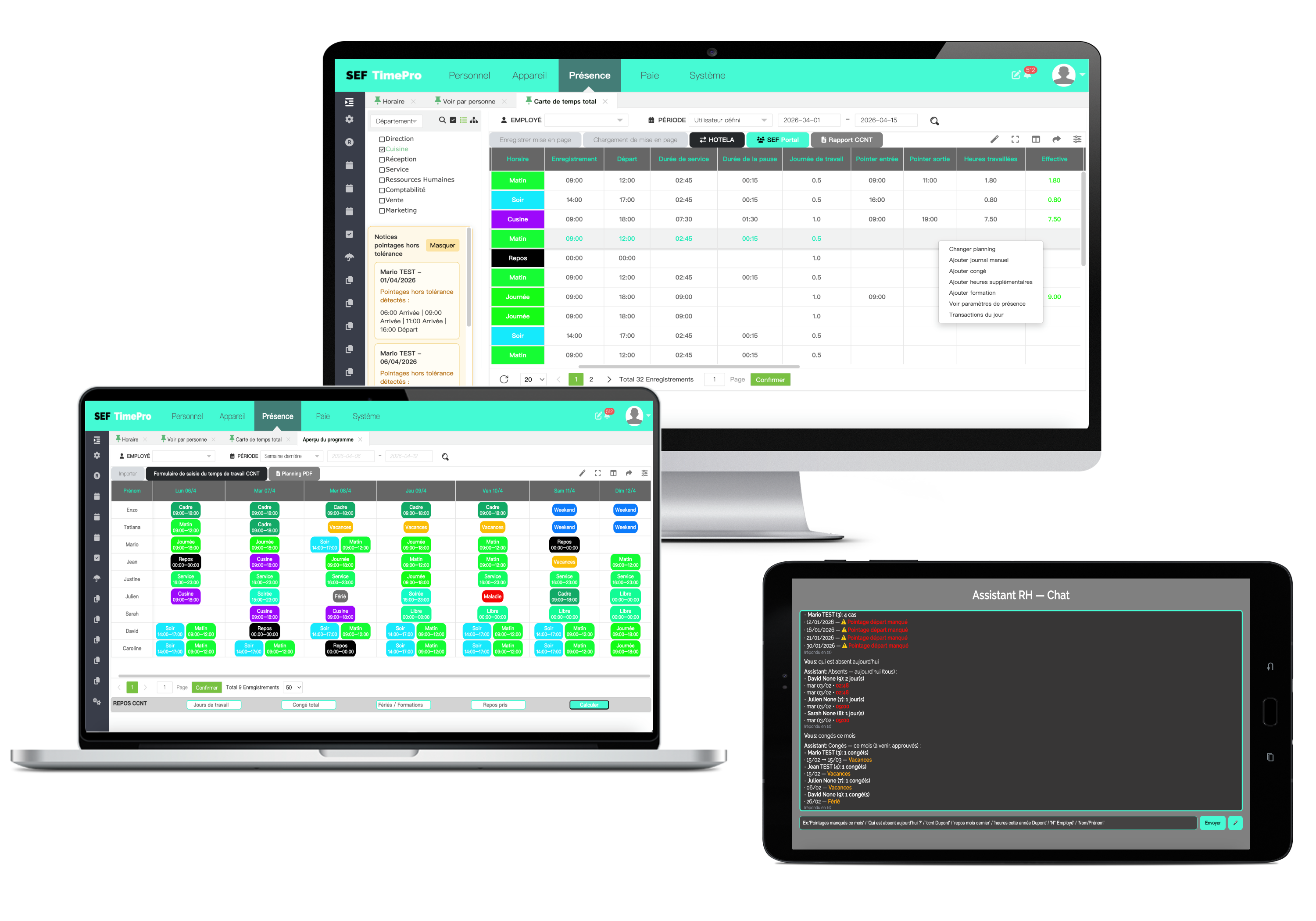 Schedule and time-tracking view